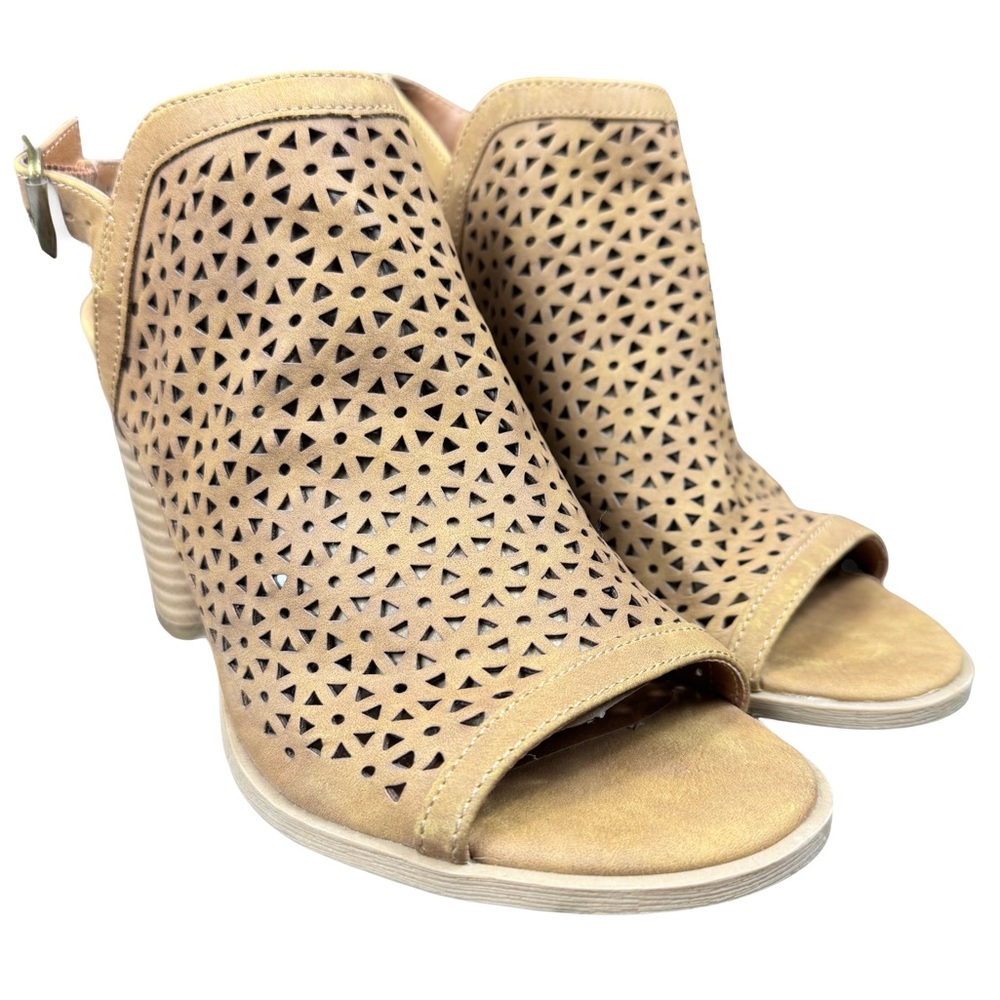 Universal Thread Milliana slingback cut-out bootie sandal tan heel Target EUC -7 - Picture 6 of 16